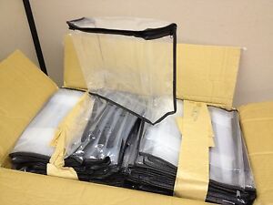 CASE of 250 Zippered PEVA Clear Plastic Retail Packaging Bags 11x9x3 Cube Block