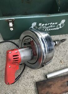 NICE USED SPARTAN TOOL MODEL 700 DRAIN CLEANING MACHINE WITH CARRY CASE