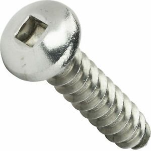 #12 x 1-1/4&#034; Pan Head Square Drive Sheet Metal Screws Stainless Qty 50