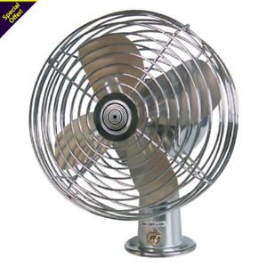 12-Volt Metal Fan 2-Speed Heavy-Duty Truck Car RV Camper Boat Adjustable Swivel