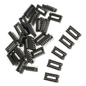 30pcs 2.54mm Row Pitch Pins Soldering DIP IC Chip Socket Adaptor 16P Standard