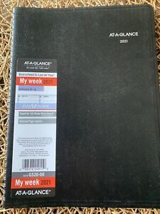 AT-A-GLANCE 2021 DayMinder Daily Weekly Appointment Book  8 1/2&#034; x 11&#034;  Black