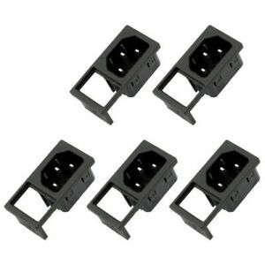 5XIEC320 C14 3 Pin Male Power Socket With Switch 10A 250V For Boat DIY AC-05AS T