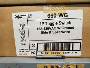 Pass &amp; Seymour  660-WG  White Wall Toggle Switch 15 Amp  Super Fast Shipping