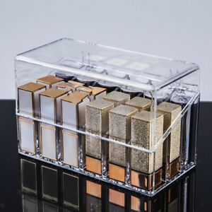18 Slot Acrylic Lipstick Organizer - Cosmetic Lip Gloss Display Case - Clear