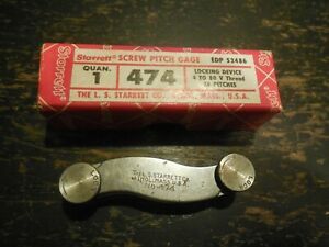 Starrett Screw Pitch Gage No.474 EDP52486 28 Pitches 4 to 80 V Thread w/ Box