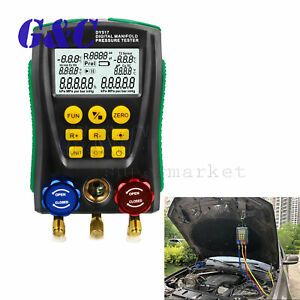 DY517 Digital manifold gauge refrigeration pressure tester HVAC 2-way valve