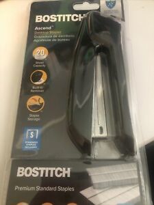 Bostitch Desktop Stapler, 20-Sheet Capacity, Black; NEW