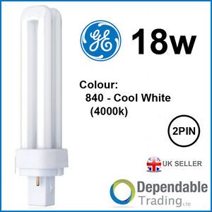 GE 18w Biax D Energy Saving 2-PIN Cool White G24d-2 F18DBXT4/SPX41/840 #12864