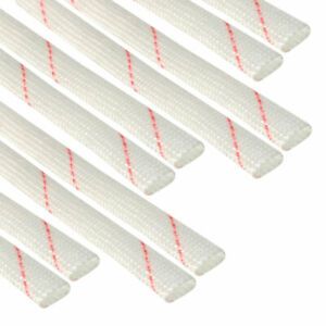 Fiberglass Sleeve 8mm I.D. PVC Insulation Tube 1500V 125C Wrap 2.54ft 10Pcs