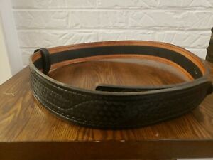 Safariland 94-40-4 Buckleless 2.25&#034; Duty Police  Belt leather Basketweave 40”