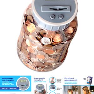 M&amp;R Digital Counting Coin Bank. Batteries Included! Personal Coin Counter/Mon...