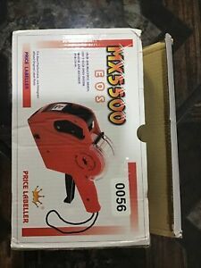 Handheld MX5500 EOS 8 Digits Price Tag Gun Labeller with Labels and Ink Roller