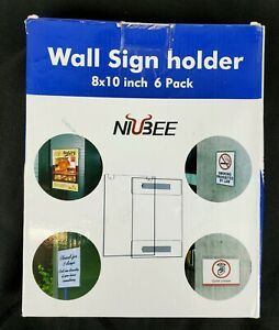Acrylic Wall Sign Holder 8.5x10 Clear w/ 3M Tape, by NIUBEE