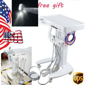 Portable Mobile Dental Delivery Unit Cart Standard Trolley Fiber Optic Handpiece