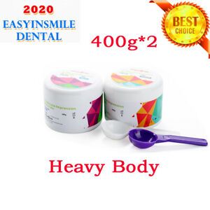 Dental Impression Material Putty Silicone Heavy Body 2*400G Base Catalyst VPS
