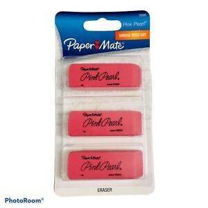 PAPERMATE Pink Pearl Latex-Free Smudge-Resistant Pencil Mark Eraser 3-pk NEW NIP
