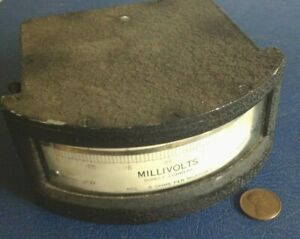 Vintage Millivolts Direct Current Gauge, Panel Meter. 3Lb.