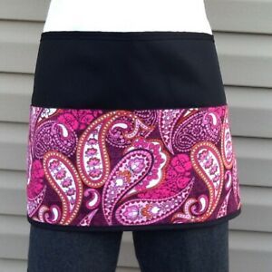 Black Paisley server waitress waist apron 3 pocket  restaurant Classyaprons