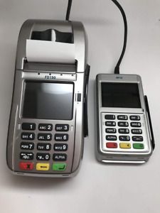 First Data FD150 EMV CTLS Credit Card Terminal and RP10 PIN Pad with Wells...