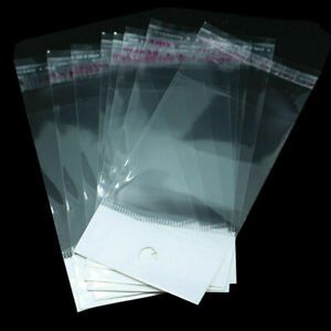 4.5x8&#034; 100 Clear Hang Hole Bags OPP Reclosable Baggies Jewelry Storage Plastic