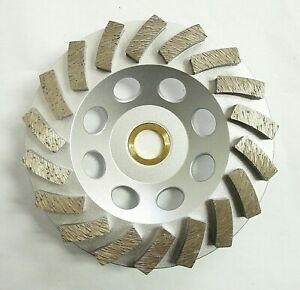 5” Spiral Turbo Diamond Cup Wheel for Concrete Grinding 7/8&#034;-5/8” Arbor