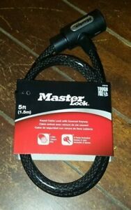 5ft. Master Lock Keyed Cable Lock with Covered Keyway -Comes with 2 Keys- #8364D