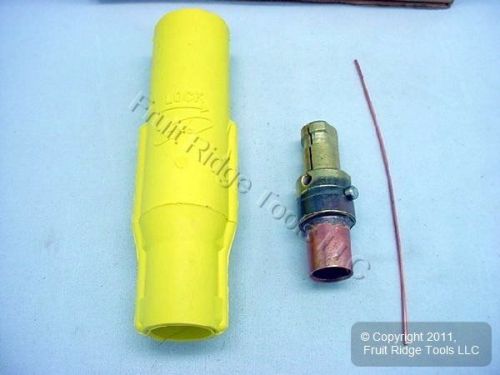 Leviton yellow 16 series male vulcanized cam-type plug 400a 600v crimped 16v24-y for sale