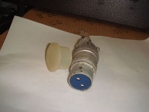 Amphenol Surplus Military Radio 2 Pin Power Plug 20-23-Sf W/ Strain Relief Used