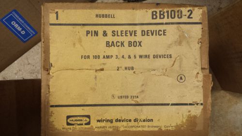 Bb100-2  bb1002w hubbell back box 2&#034; hub pin and sleeve device 100 amp nos for sale