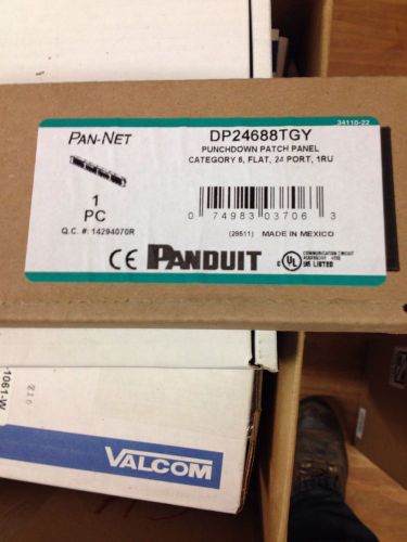 New panduit dp24688tgy patch panel, cat 6, rack mt, 24 port for sale