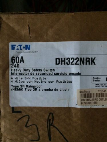 Eaton Cutler Hammer DH322NRK Heavy Duty 60A 240V Switch 4 wire