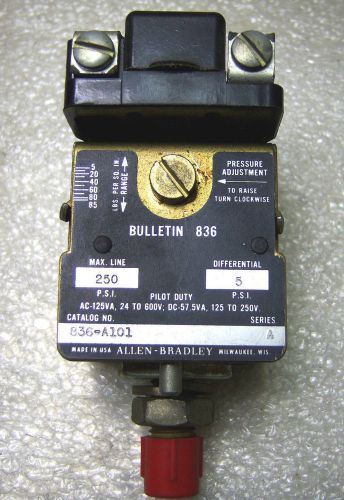 (1418) allen bradley pressure switch 836-a101 600vac for sale