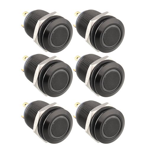 6pcs black 12mm red led momentary resetable push button flat 1no car boat for sale