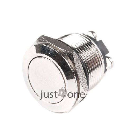 1pcs start horn momentary mental flat head push buttons silvery switch12mm 19mm for sale