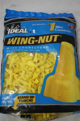 Ideal wing nuts  wire connectors yellow qty 500 30-651 new for sale