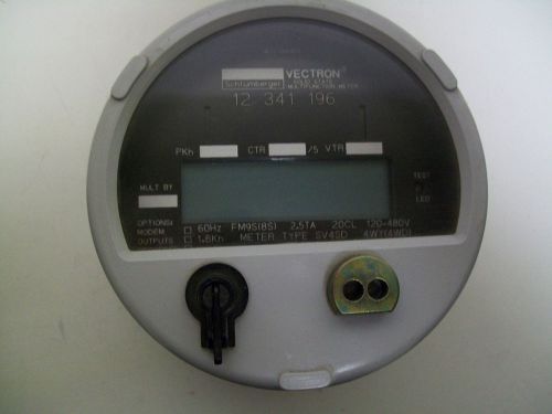 Schlumberger Vectron Kilowatthour Meter 120-480V 4WY(4WD) 2.5TA 20CL Type SV4SD