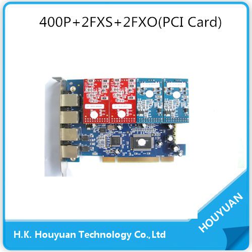 AX400P Digium Card with 2FXS and 2FXO Card,Free switch system Asterisk Voice PBX