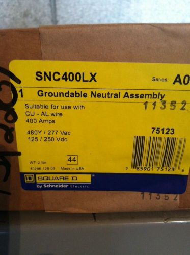 Square. D.  SNC400LX.  Groundable Neutral Assembly