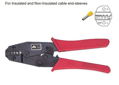 0.25-6 mm2 AWG 24-10 Insulated and Non-insulated Ferrules Ratchet Plier Crimper