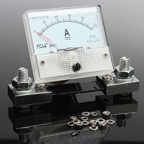 DC 100A Analog Ammeter Panel AMP Current Meter 85C1 Gauge with Shunt tool