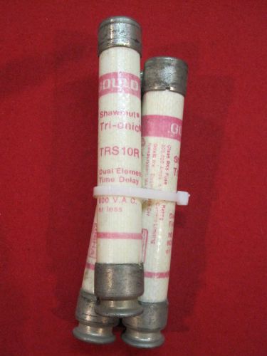 Gould shawmut trs10r tri-onic fuses time delay 10a 600 vac, set of 3 for sale