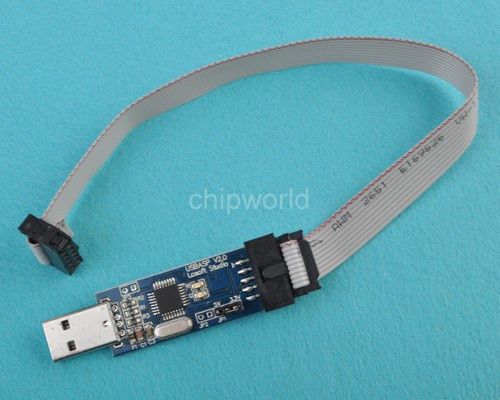 USBasp USBISP AVR 10-Pin USB Programmer 3.3V/5V 51 ATMEGA328 + Download Cable