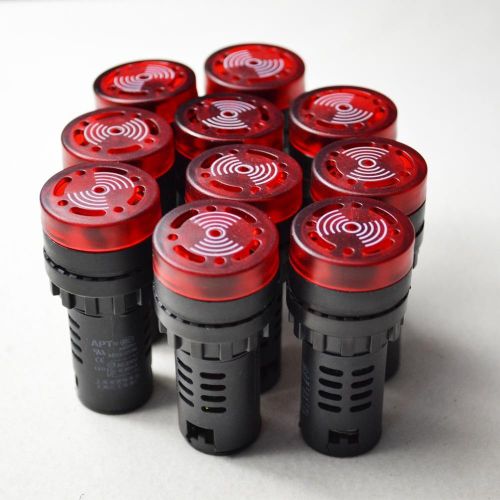 10pcs new ac/dc 12v 22mm red led indicator light &amp; buzzer for sale