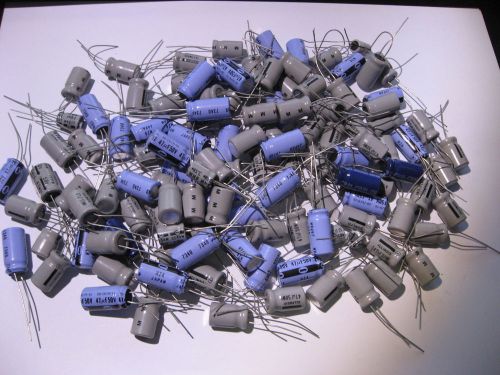 Lot of Mixed Radial Electrolytic Capacitor Assorted Values Mostly 47uF 50V - NOS