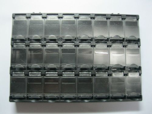 10 pcs smt electronic component mini storage box 24 grid black t156 for sale
