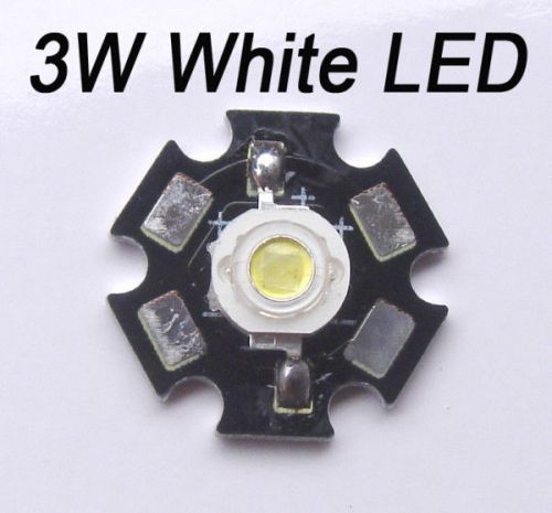 10pcs High Power 3W White LED Lamps Lights 3Watt 200LM with 20mm heatsink