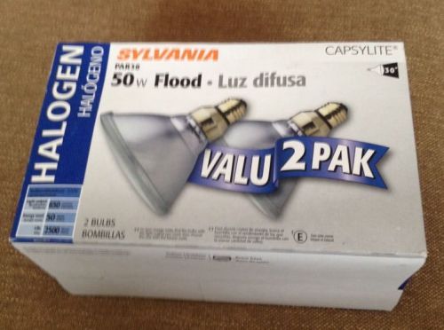 SYLVANIA 50-Watt Warm White Outdoor Halogen Flood Light Bulb 2-Pack 50PAR38 NIB