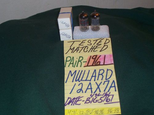 Tested matched pair mullard 12ax7a  date  b1g5161  49g161  1961 tube 12ax7 ecc83 for sale