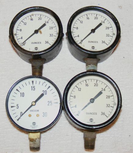 NICE GROUP OF FOUR (4) U.S. GAUGES - OUNCES 6291 AND VACUUM 19931-1
